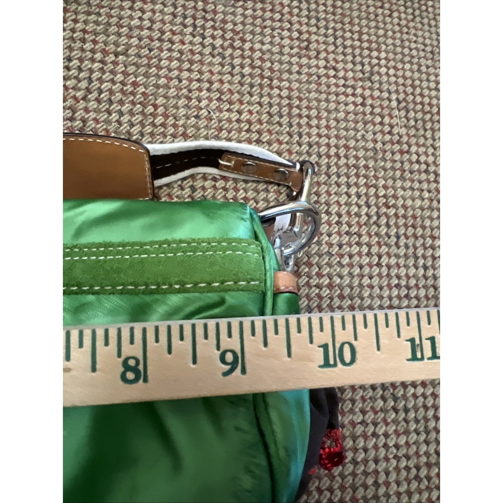 NEW COACH satin BARREL shoulder bag purse Y2k 10666 Emerald Green NWT Soho - Picture 13 of 14